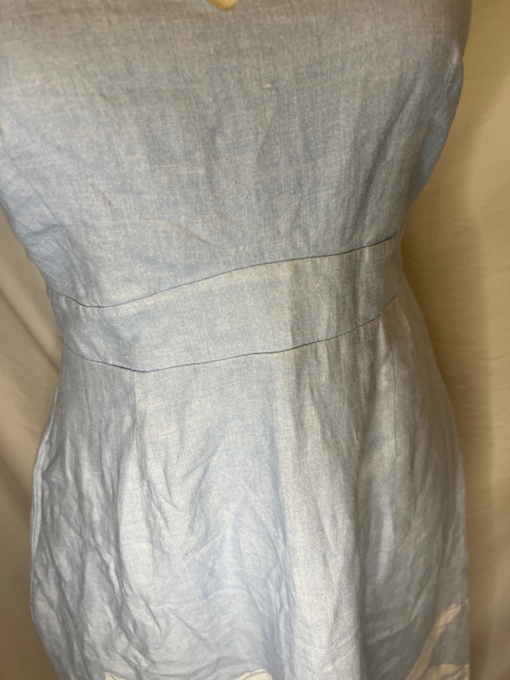 Tommy Bahama Light Blue Floral Halter Linen Maxi Dress Size 4 - Picture 10 of 16